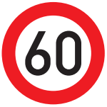 Belgian road sign indicating speed limit drivers must adhere to.