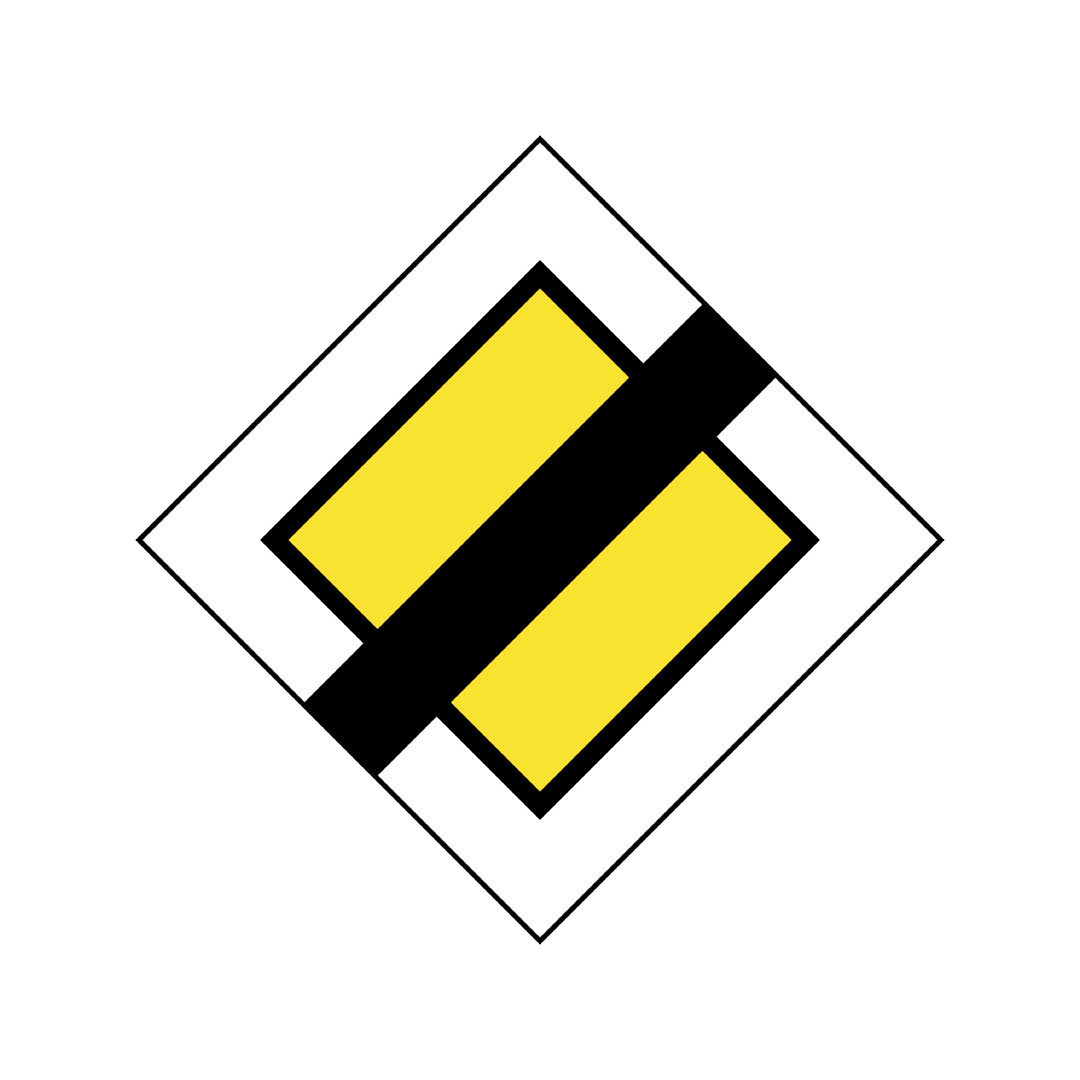 'Priority road ends' road sign found in Belgium.