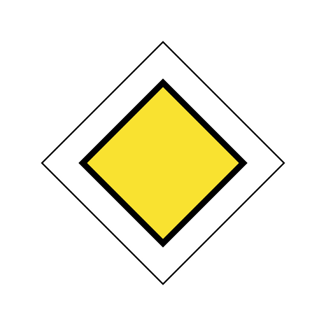'Priority road starts' road sign found in Belgium.